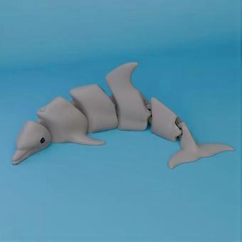 3D Printed Flexible Simulation Shark Figurine Articulated Joint Small Ornament for Fish Tank Desktop Souvenir