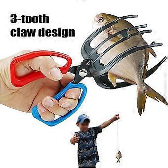 Fishing Pliers Gripper Metal Three Tooth Fish Control Clamp Claw Portable Fish Handling Tool Fishing Accessories