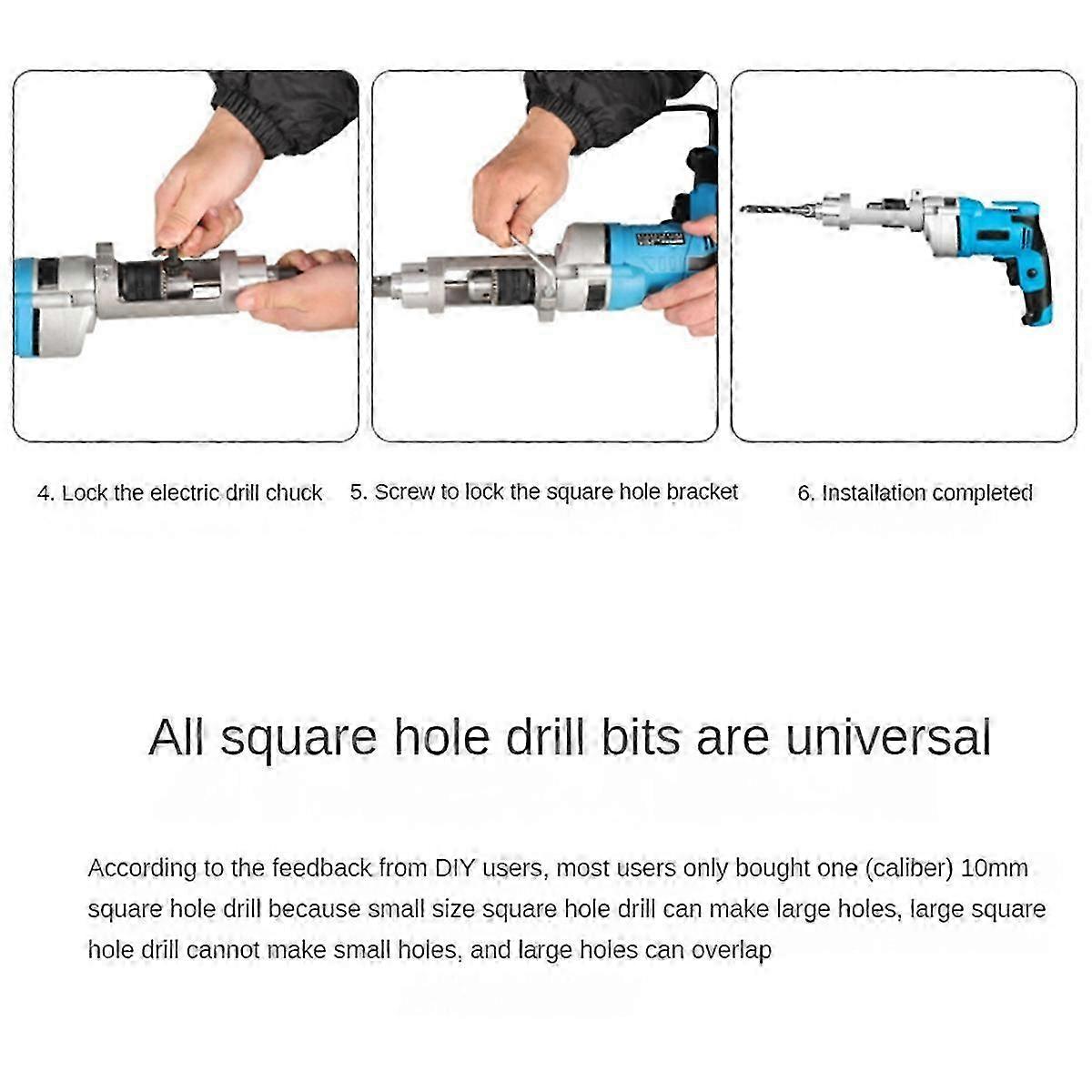 Square Hole Drill Bit Adapter Drill Bit Fixing Bracket Attachment
