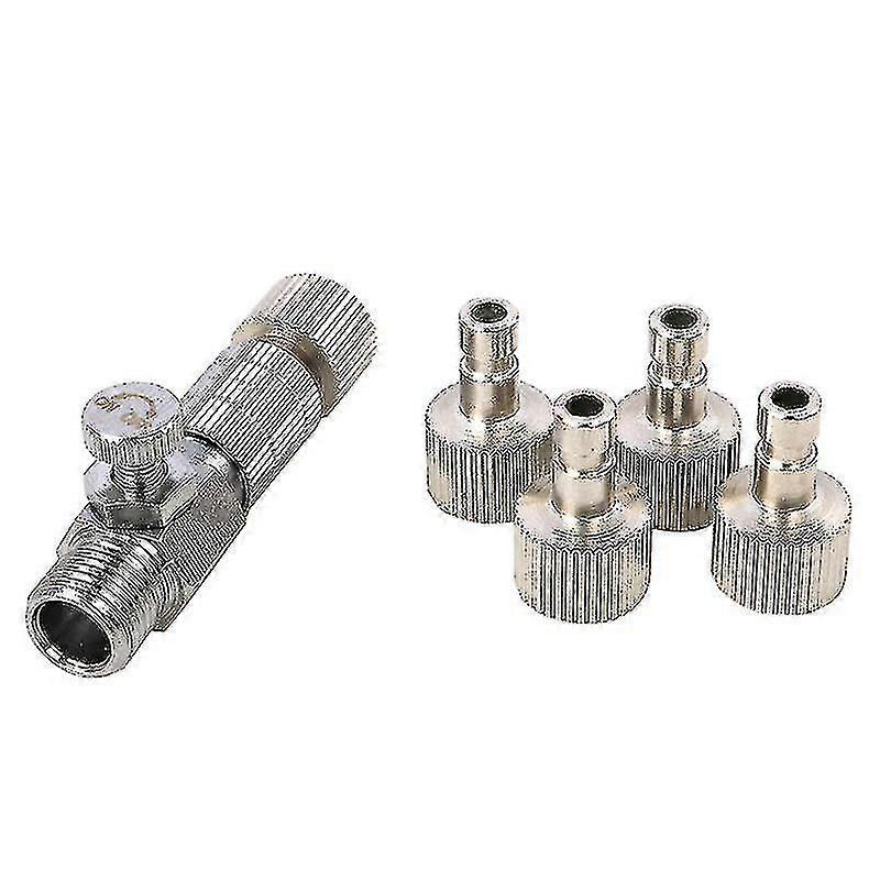 1 Set Airbrush Quick Release Coupling Disconnect Adapter With Plug Fitting Part(silver)