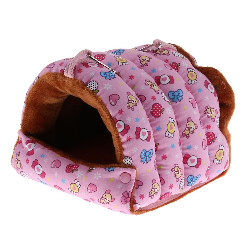 Warm Bird House Hammock Sleep Bed for Small and Medium Parrot Pink Small
