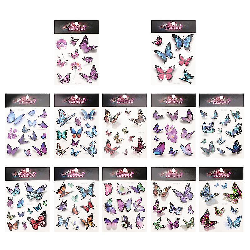 15X10.5cm Assorted Color Temporary Tattoos 12pcs Three-dimensional Insect Stickers Sweatproof Sticke
