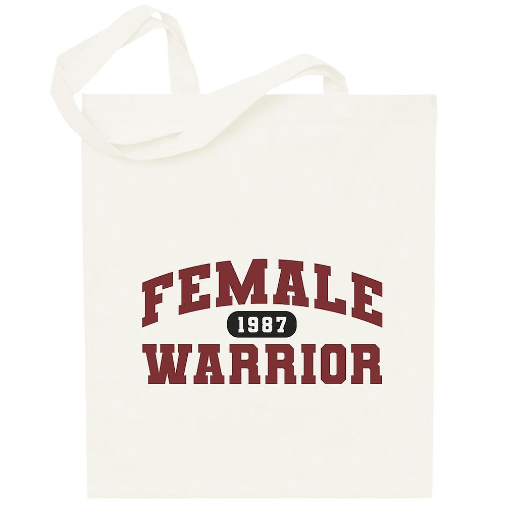 Red Female Warrior Varsity Totebag