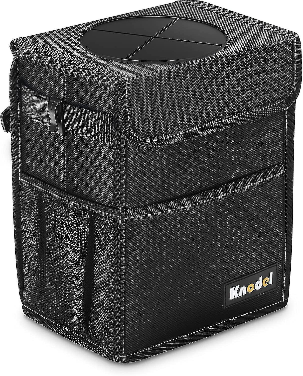 車のゴミ箱、防水車のゴミ箱、蓋付きの車のゴミ袋、漏れ防止車のゴミ箱、車のゴミ箱の吊り下げ(ミディアム、ブラック)