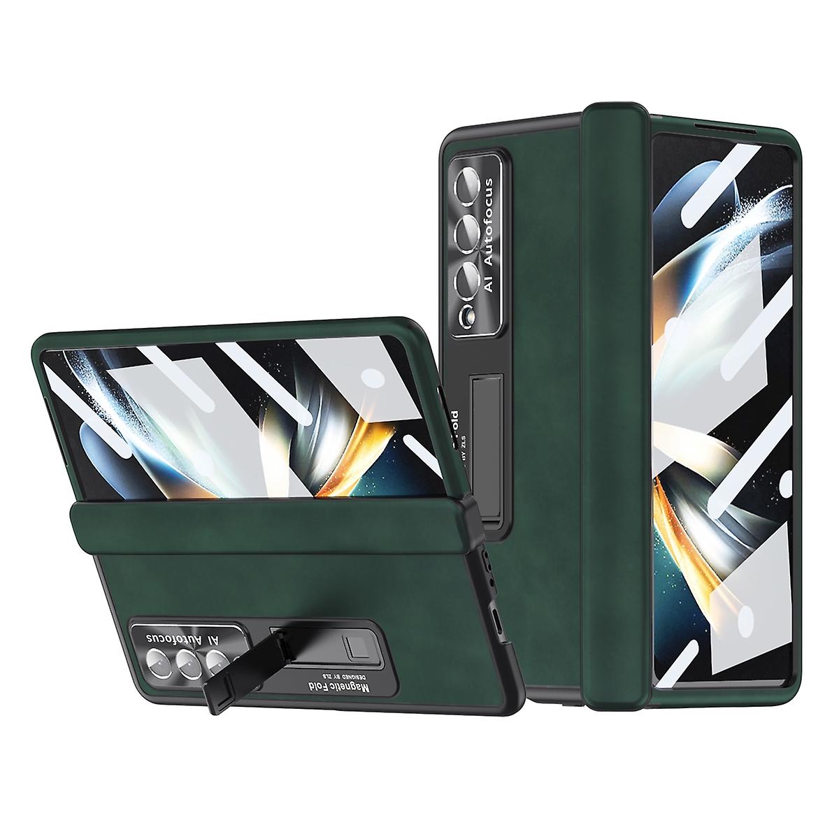 For Samsung Galaxy Z Fold4 5G All-inclusive 360 Degree Napa Magnetic Mobile Phone Case Cases Dark Green New