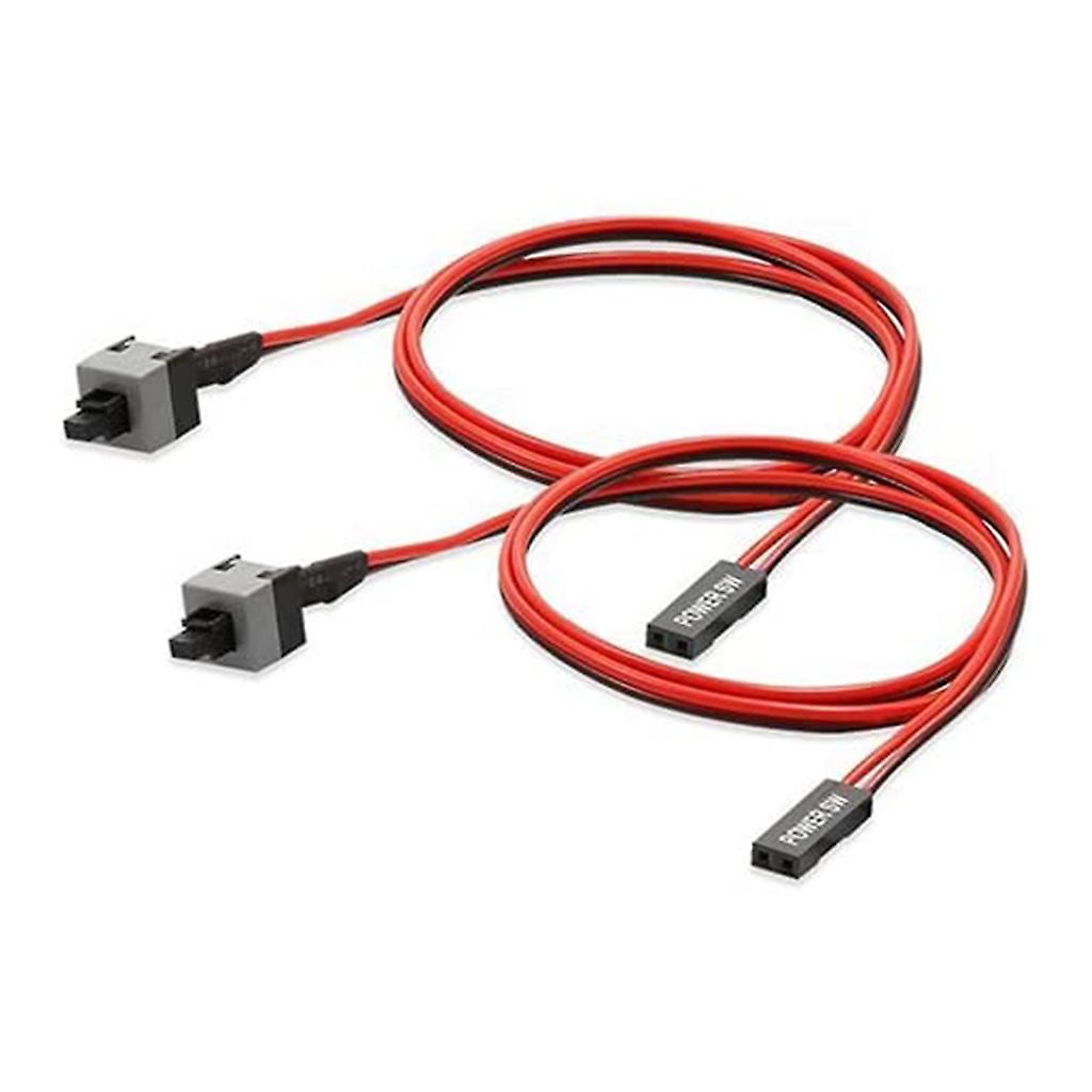 Power Cable On/Off Push Button 2 Pin SW PC Computer Switch Wire 50cm 2 Pack