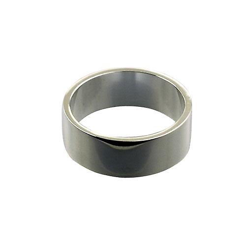 9ct White Gold 8mm plain flat Wedding Ring Size Z