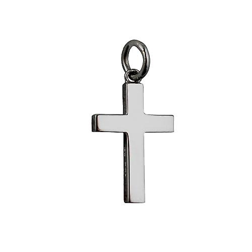 9ct White Gold 20x13mm plain solid block Cross