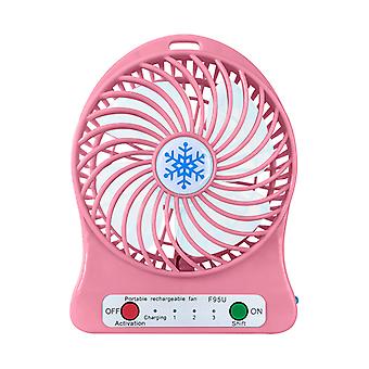 Multifunctional Lithium Battery Charging Electric Fan Portable Outdoor Mini Handheld Fan Snowflake Without Battery(pink)