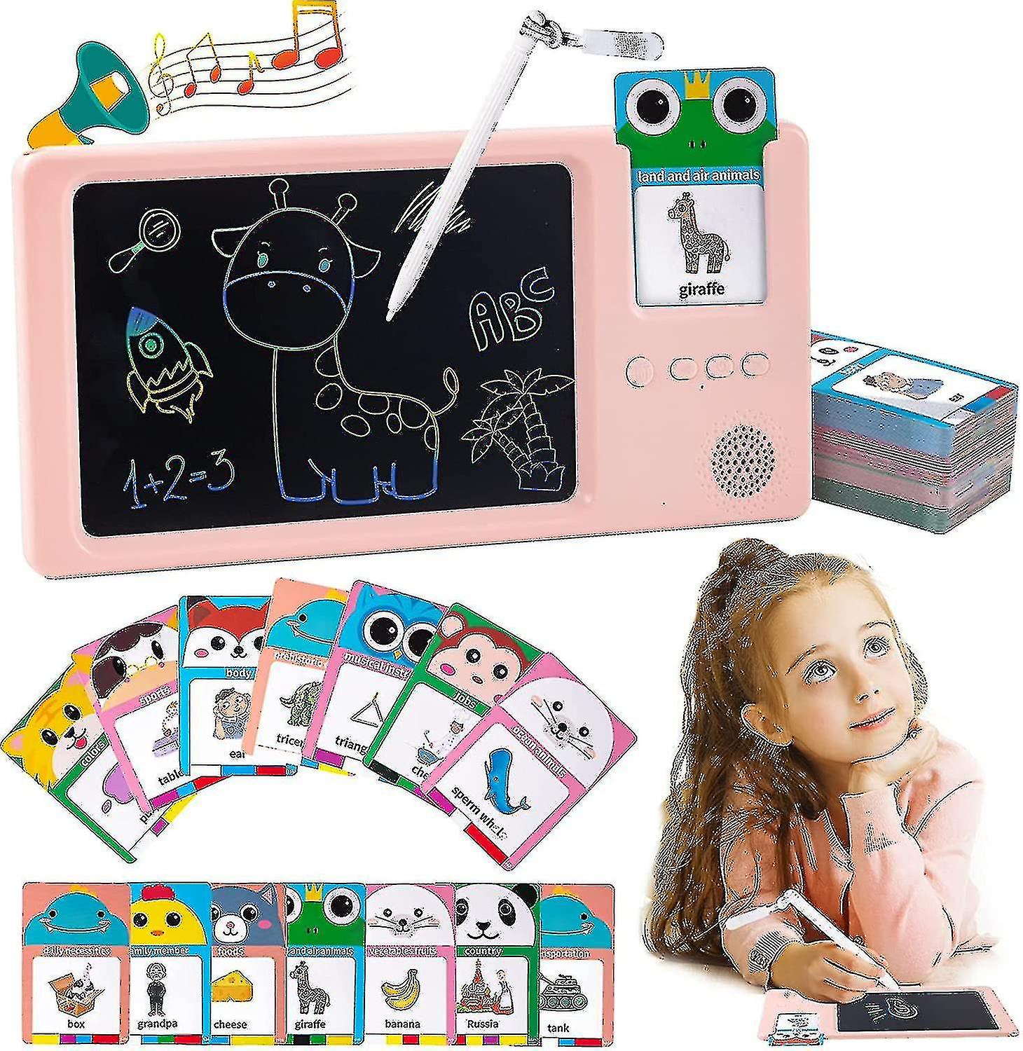 التوحد الحسية طفل اللعب متوافقة مع 2 3 4 5 6year، يتحدث بطاقات فلاش مع شاشات الكريستال السائل الكتابة اللوحي التعليمية التعلم الأطفال Gift_vv