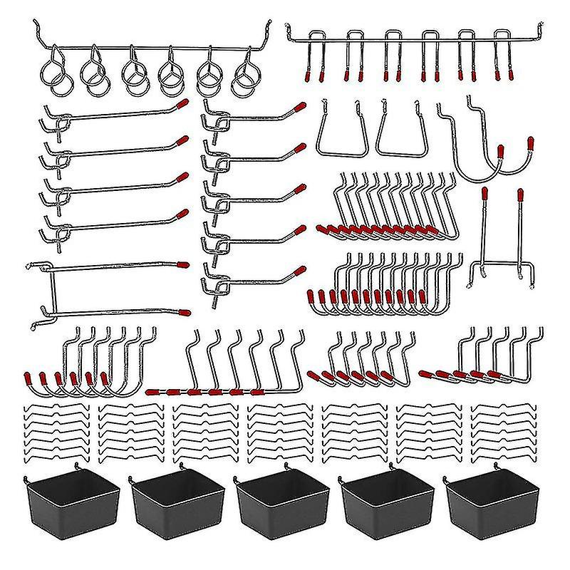 114pcs Metal Pegboard Hooks Organizer Assortment Kit Peg Locks Hanging Applications