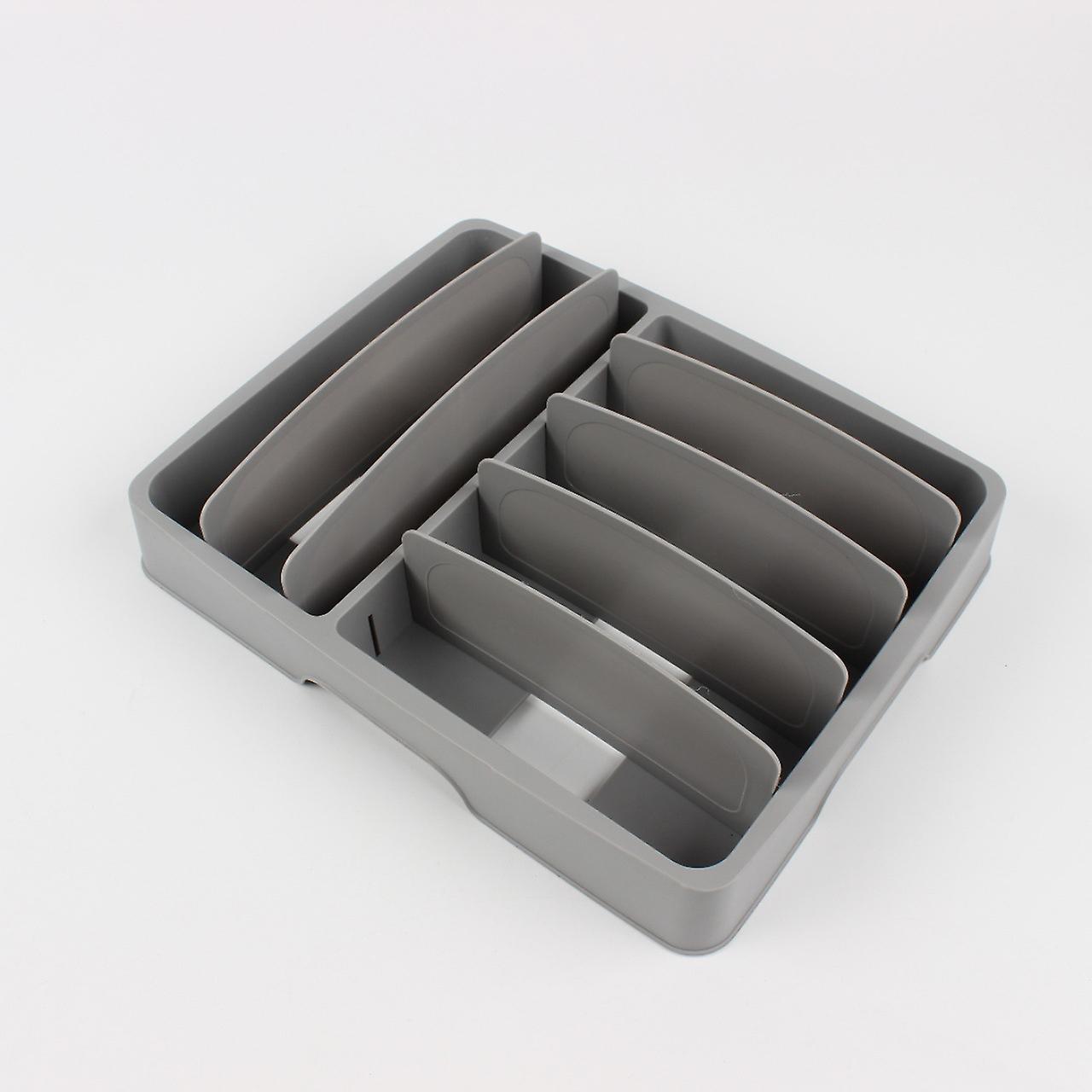 Gray Bamboo Modular Cutlery Tray