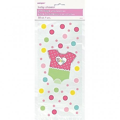Unique Party Polka Dot Cellophane Baby Shower Party Bags (Pack of 20)