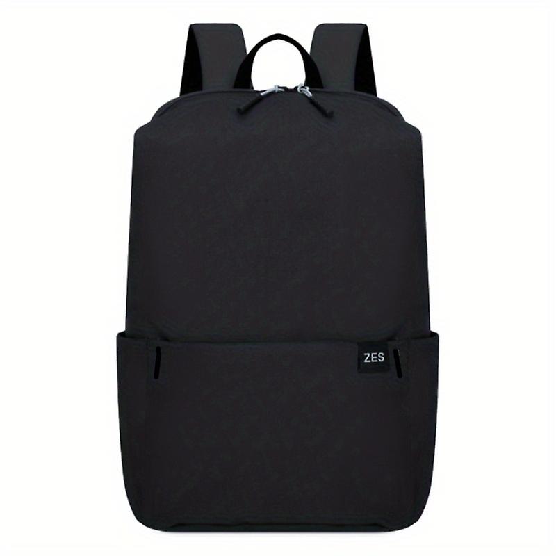 Minimalist Solid Color Zipper Backpack Lightweight School Bag Women S All-match Travel Storage Bag