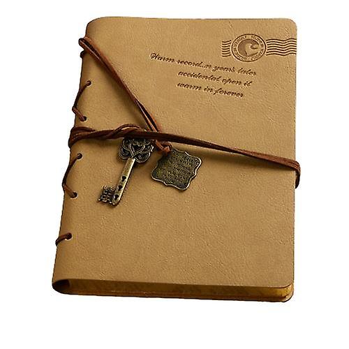 Leather Writing Journal Notebook Classic Key Bound Retro Vintage Notebook Diary Sketchbook Gifts With Unlined Travel Journals