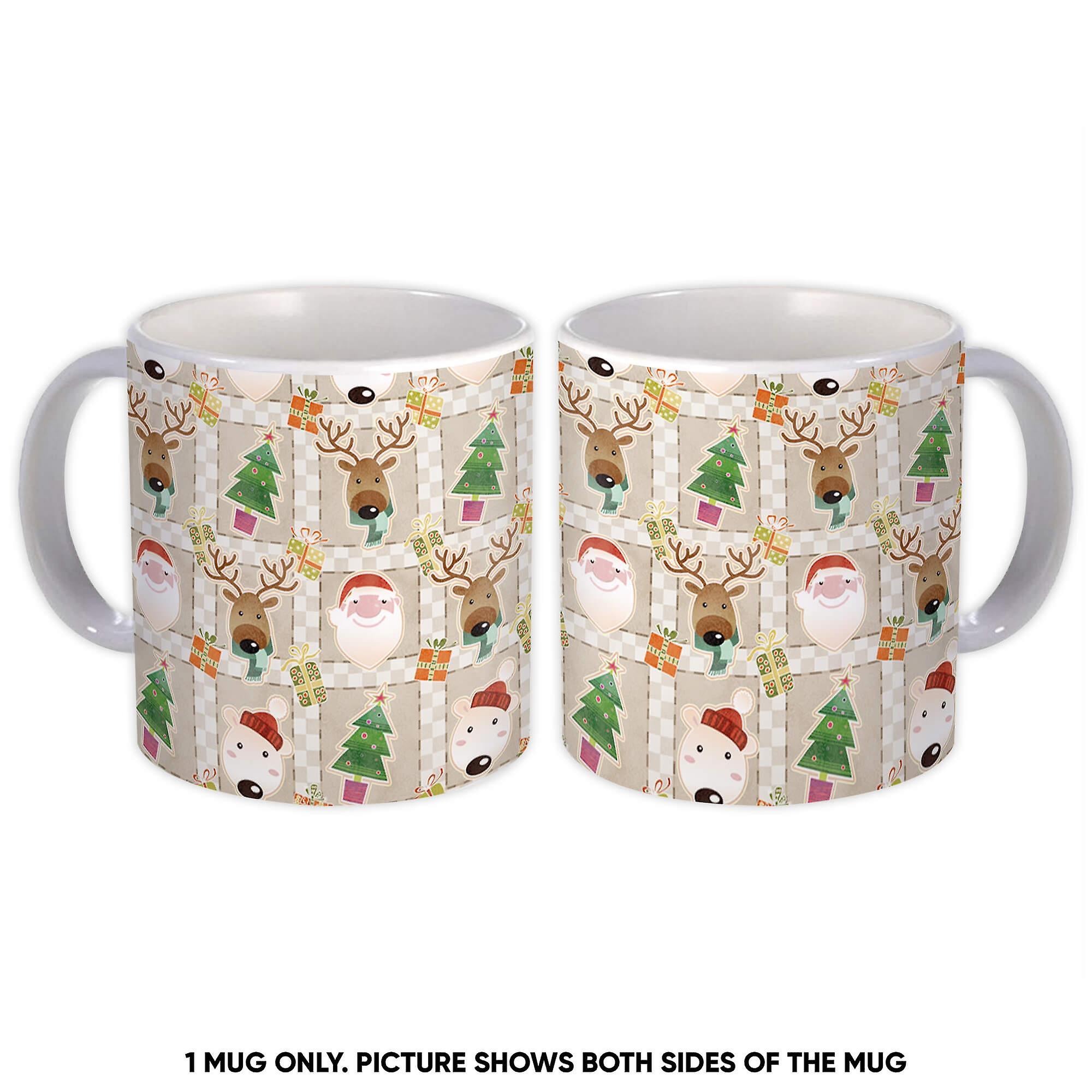 Gift Mug: Funny Christmas Pattern Santa