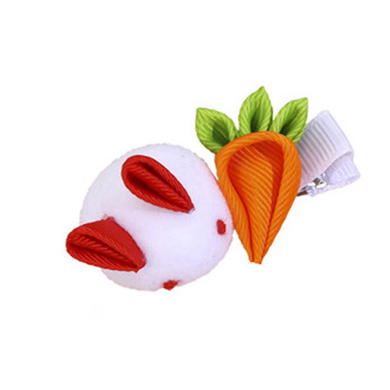 6Pcs Plush Bunny Hair Clips Rabbit Carrot Barrettes for Teens Girls Accessories