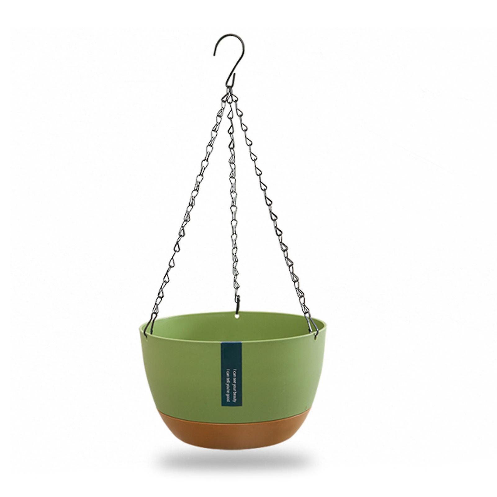 Hanging Double Chain Hanging Basket Planter Home Balcony Indoor Automatic Water Absorbing Basin