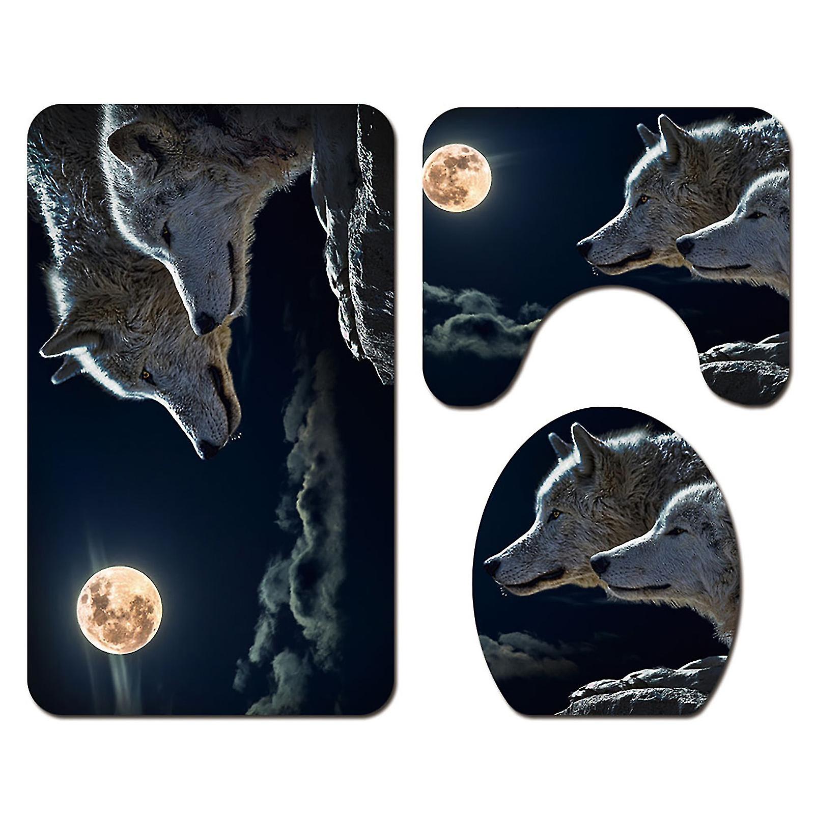 Night Theme Bathroom Mat Set, Non-Slip, Waterproof