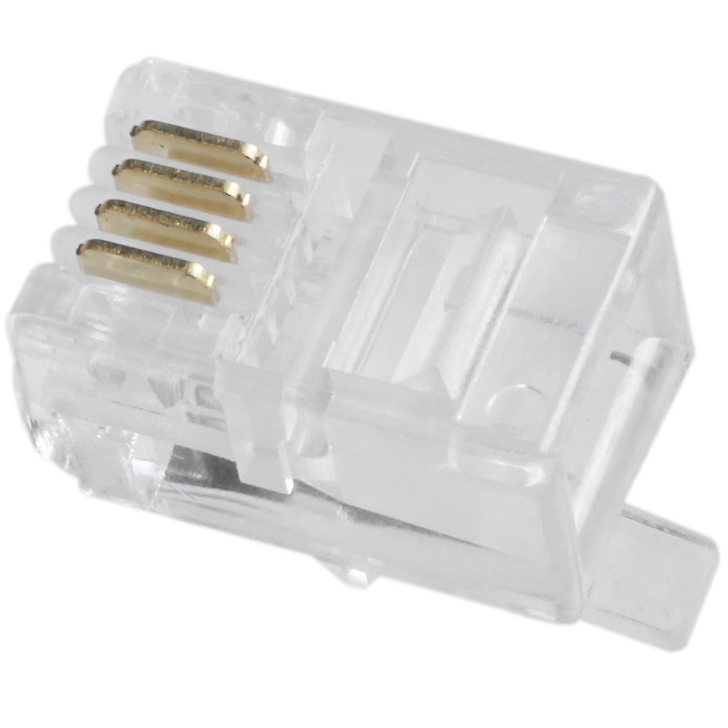 Clear Plastic 30 Pcs 4p4c Connector Rj9 Phone Adapter