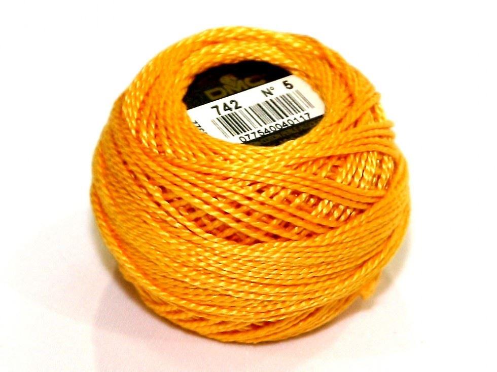 DMC Size 5 Cotton Perle Thread 45m 742 - per 10 gram ball