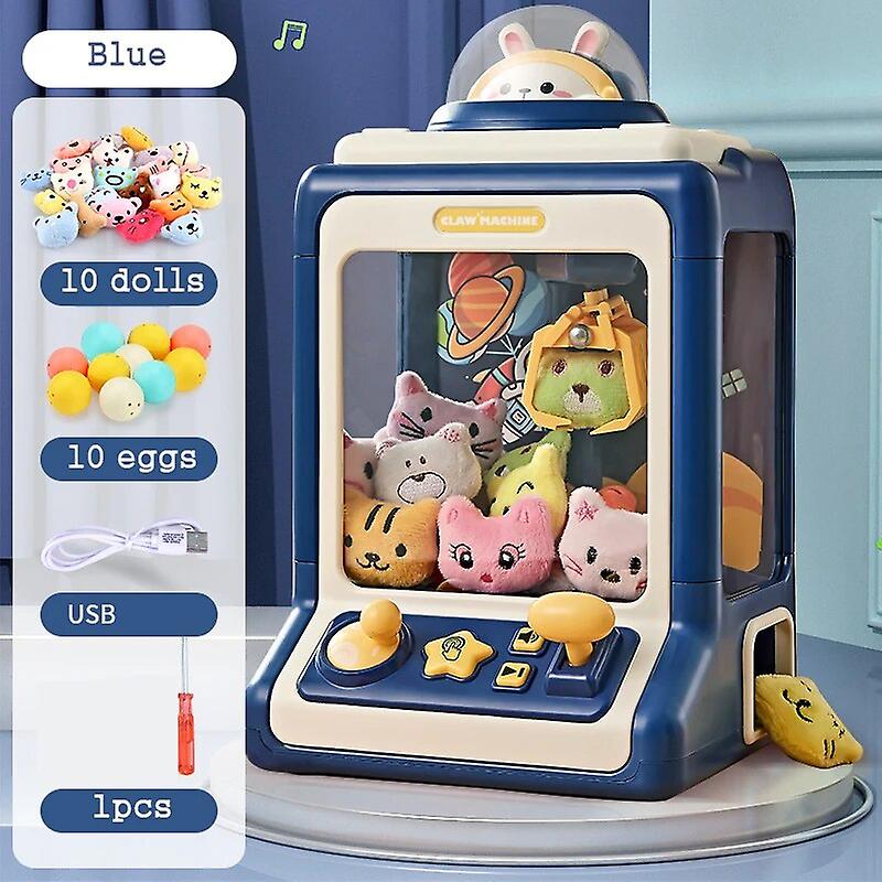 Cartoon Automatic Doll Machine Kids Coin Operated Play Game Mini Claw Catch Toy Crane Machines Music Doll For Christmas Gift Toy