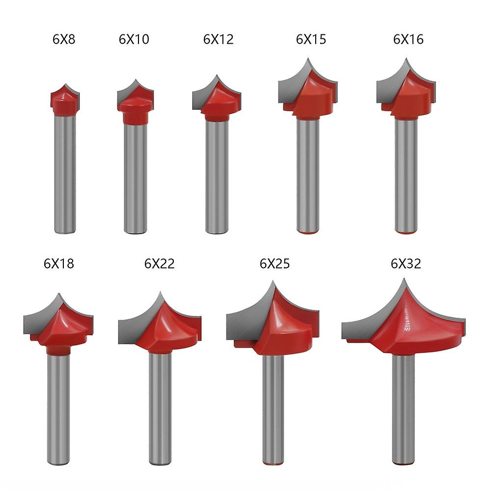 Router Bits Groove Point Cutting Round Edge 6mm Shank 8mm Blade for ...
