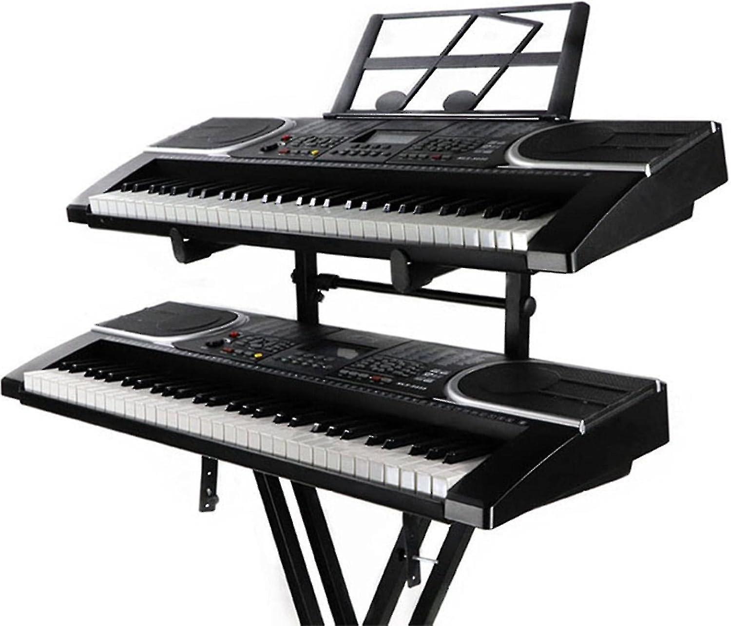 Support universel à double clavier - Support d’orgue électronique de deuxième niveau Rack | Support de piano portable Rack d’instruments de musique avec hauteur réglable