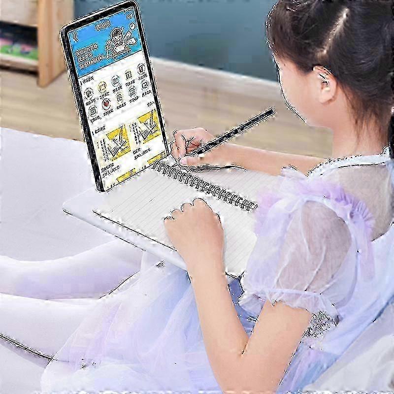 Desktop Book Stand Ergonomic Adjustable Foldable Multifunctional Book Holder for Children Reading Learning White 