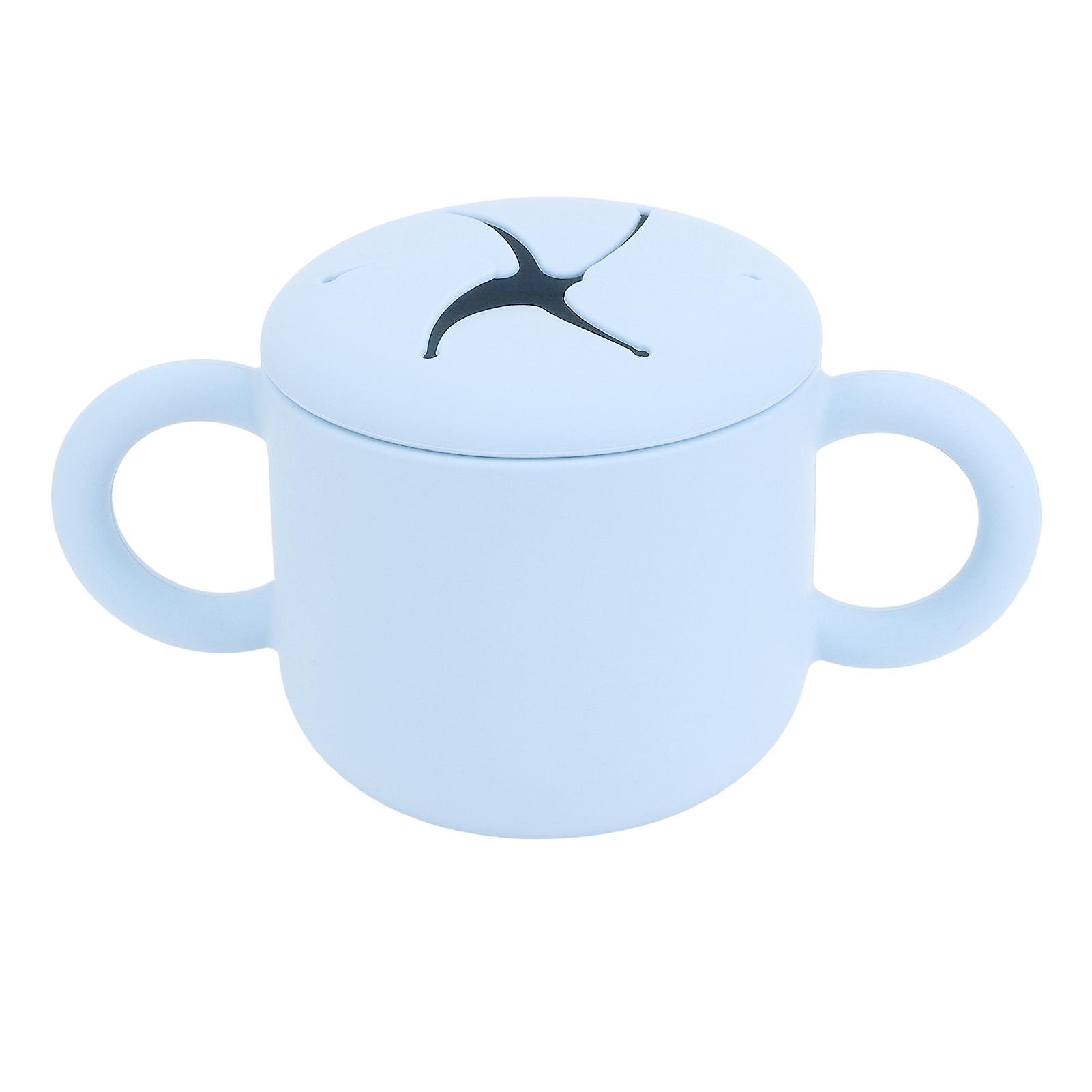 Baby Silicone Training Cup, Double Handle, Easy to Clean, Leak-Proof, Blue