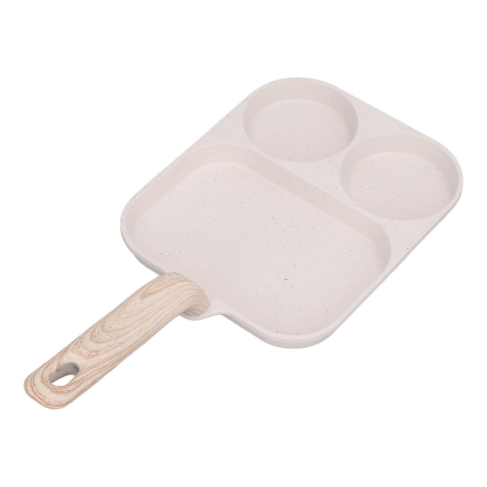Nonstick Egg Pan Egg Frying Pan 3 Section Square Grill Pan for Breakfast Gas Stove Induction Cooker 40x19cm Oversized Style 