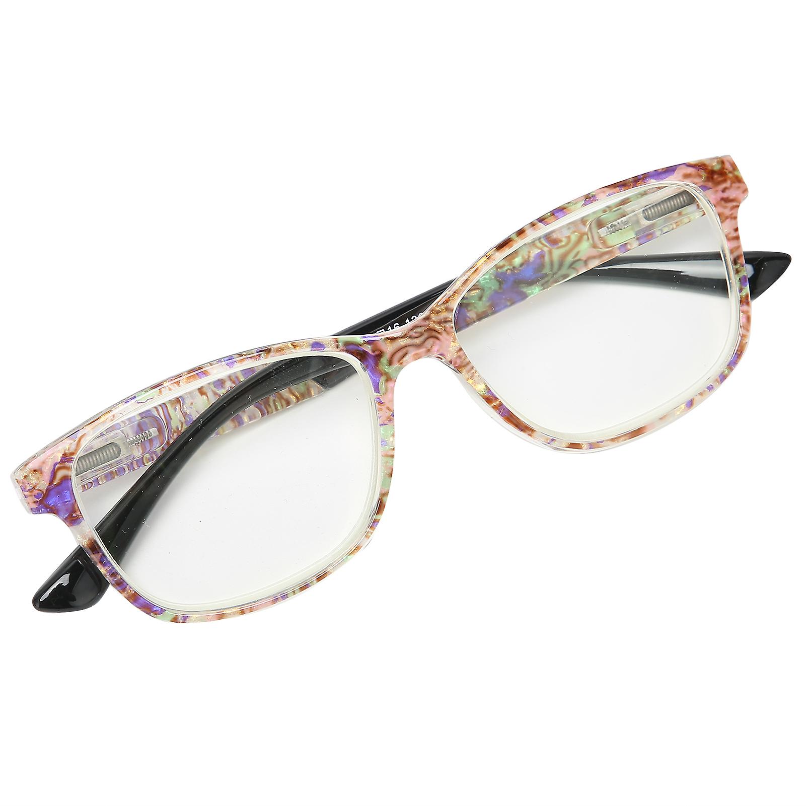 Lightweight Reading Glasses +100 PC Frame Colorful Flower 26.8g