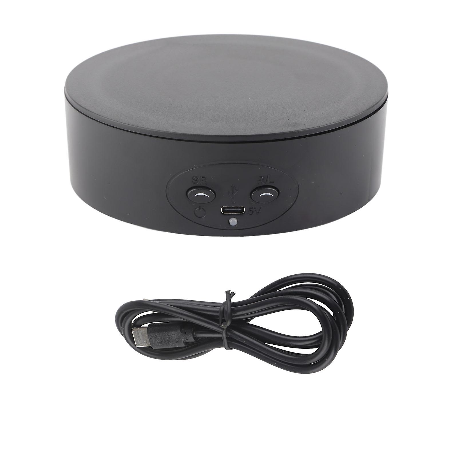 360 Degree Rotating Display Stand, Max Load 3kg, Electric Turntable for Wine Bottles, Cosmetics, Watches, Black