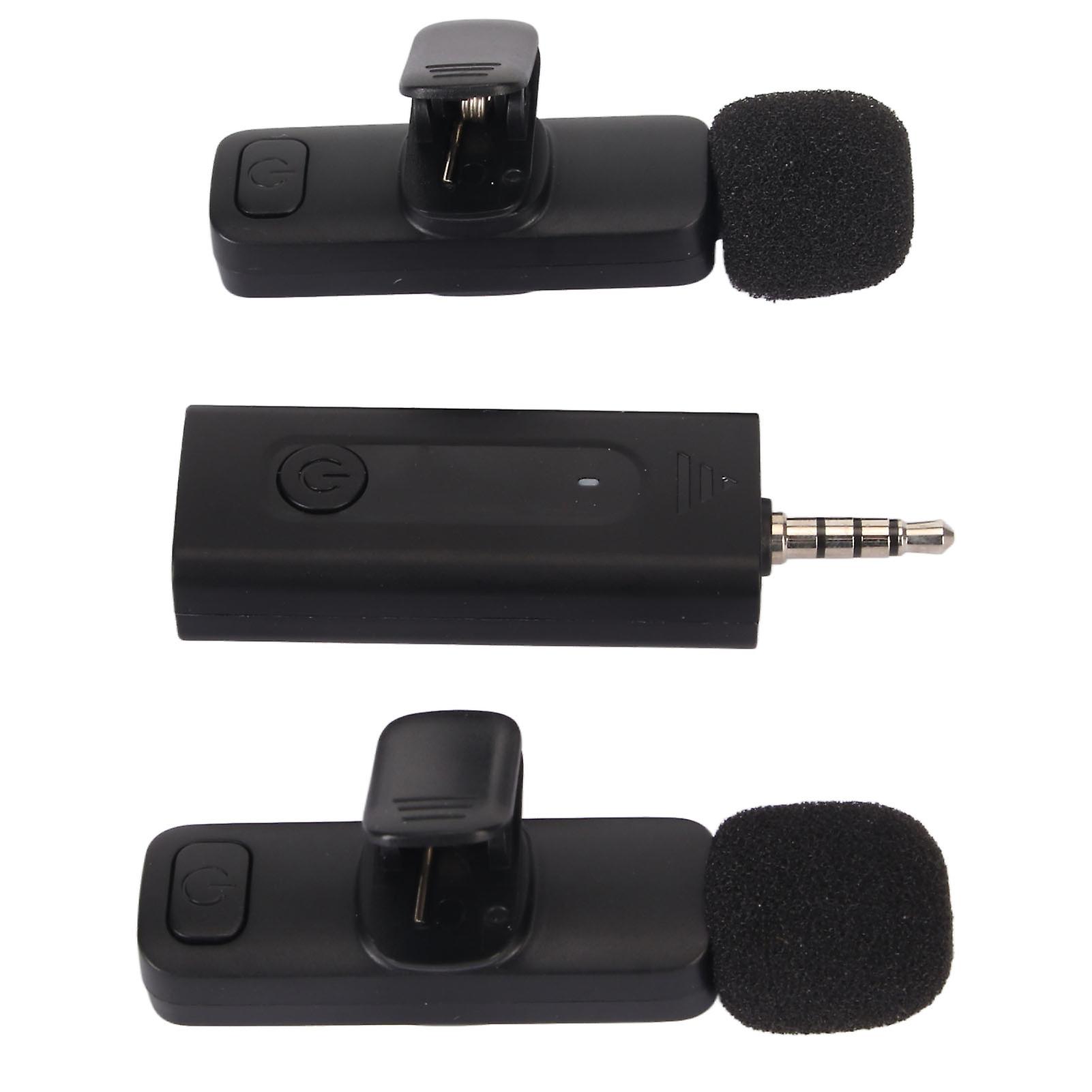 Wireless Lavalier Lapel Microphone 1 for 2 3.5mm Interface Noise Canceling Wireless Clip On Mic for Interview Meeting 