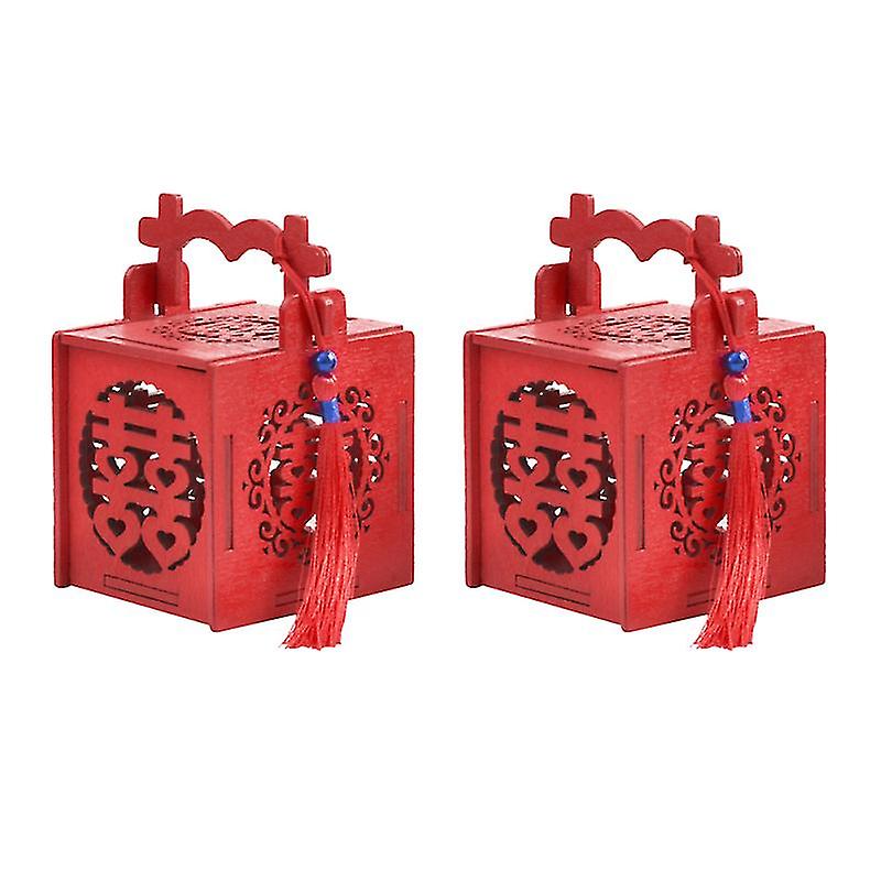 2pcs Wooden Candy Case