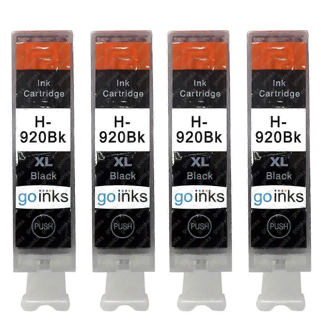 4 Black Compatible HP 920Bk (HP920XL) Printer Ink Cartridges