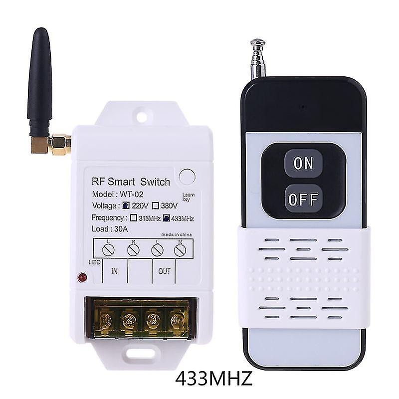 315mhz 433mhz +220v 380v 30a Relay Wireless Remote Control Switch Receiver With Led Light 2000m Tran
