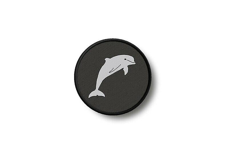 Patch badge ecusson prints thermosticking grey dolphin