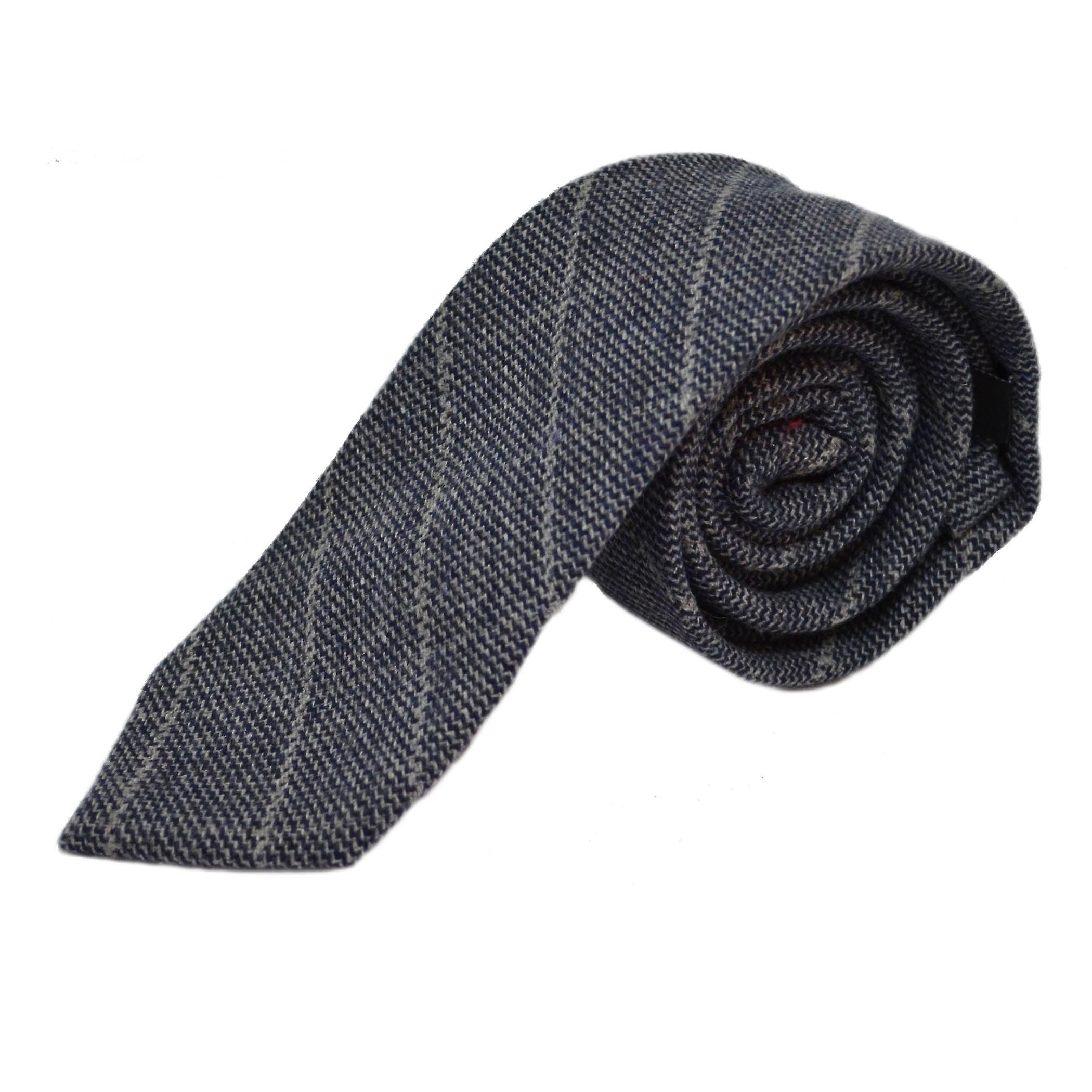 Stone Blue Birdseye Check Tie, Bow Tie & Pocket Square Set