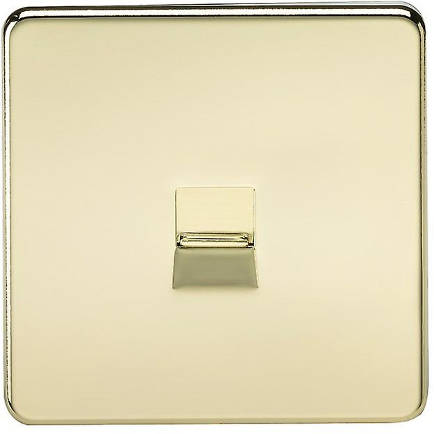 Knightsbridge Screwless Telephone Master Socket - Polished Brass - SF7300PB
