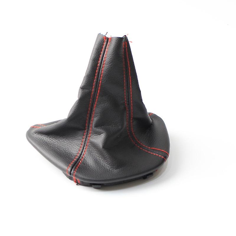 Black Leatherette Shifter Cover with Red Thread Accents