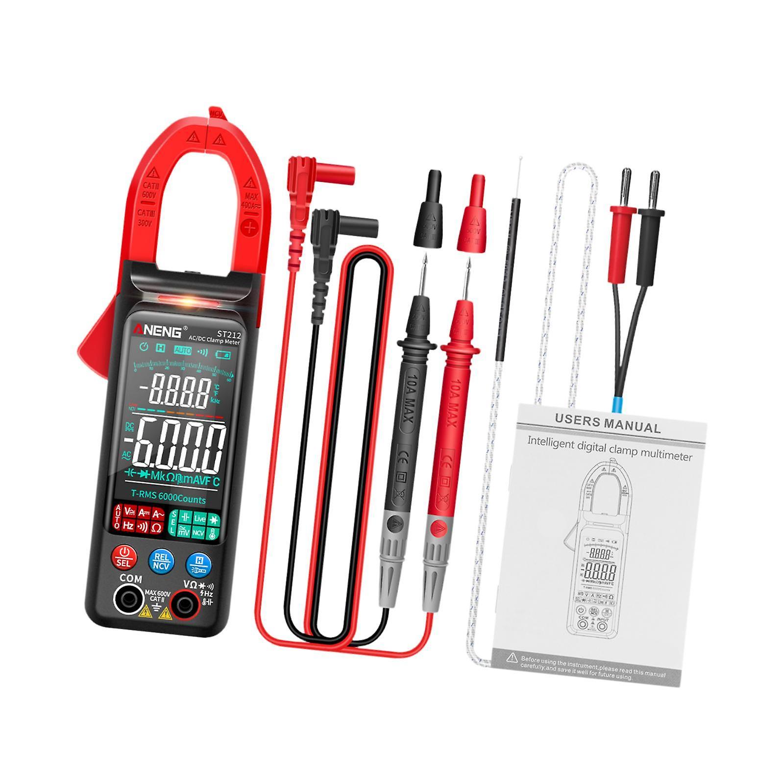 Smart 400A Clamp Meter Multimeter Versatile Double Open Clamp Volt Amp Meter Red