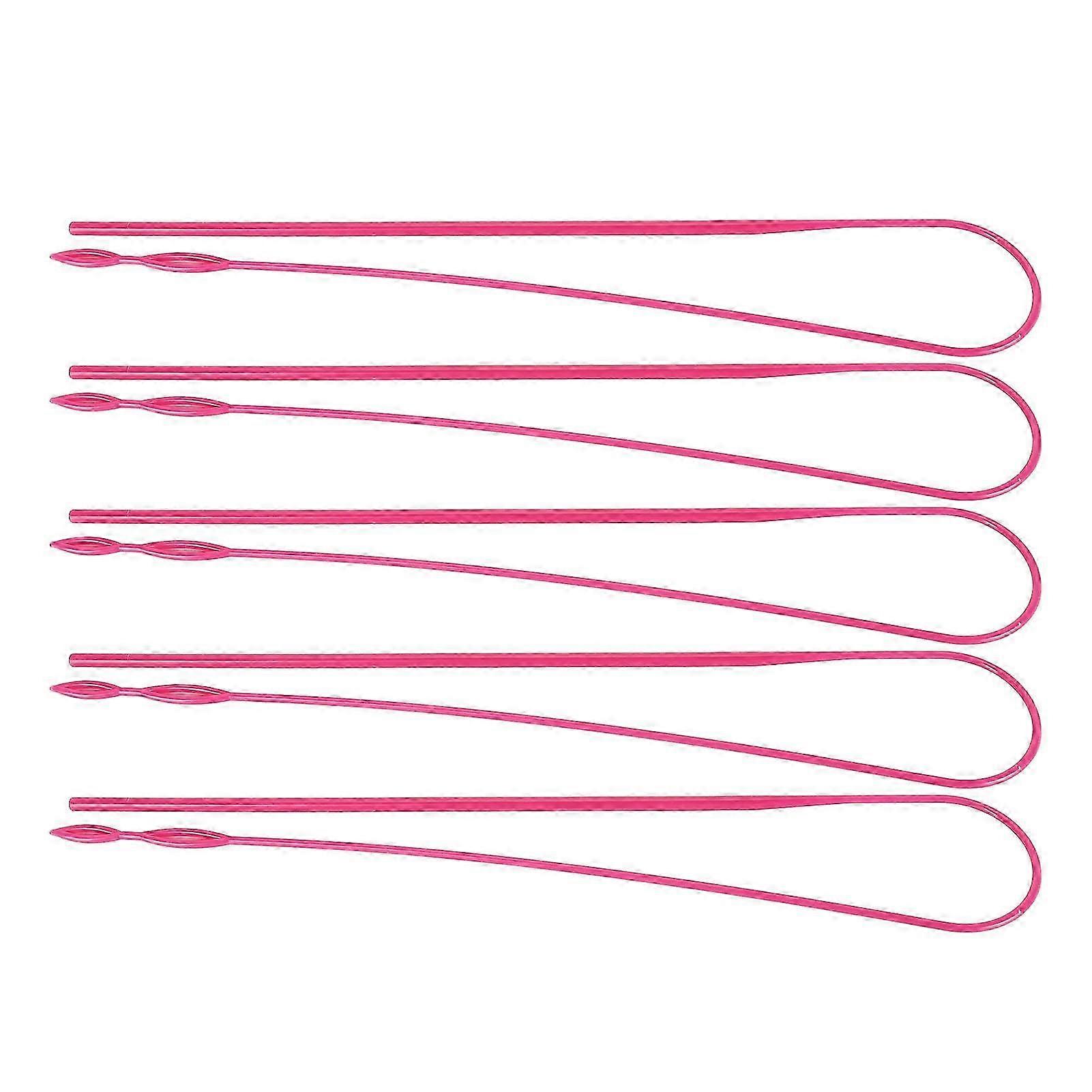 10pcs Plastic Flexible Drawstring Threaders DIY Easy Threader Drawstring Replacement Tool Threader Tools for String Rose Red