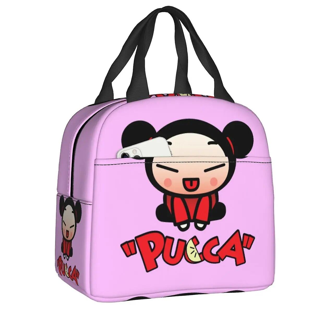 Anime de dibujos animados Pucca Loncheras reutilizables Mujeres Enfriador a  prueba de fugas Comida térmica Bolsa de almuerzo aislada Niños de la