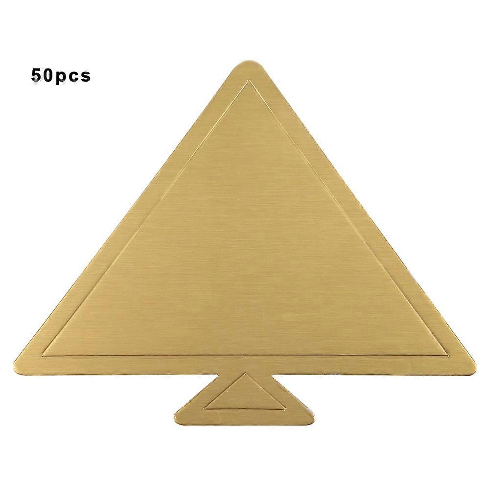 50Pcs Triangular Gold Mousse Cake Board Cardboard Cupcake Dessert Board Baking Tools82020