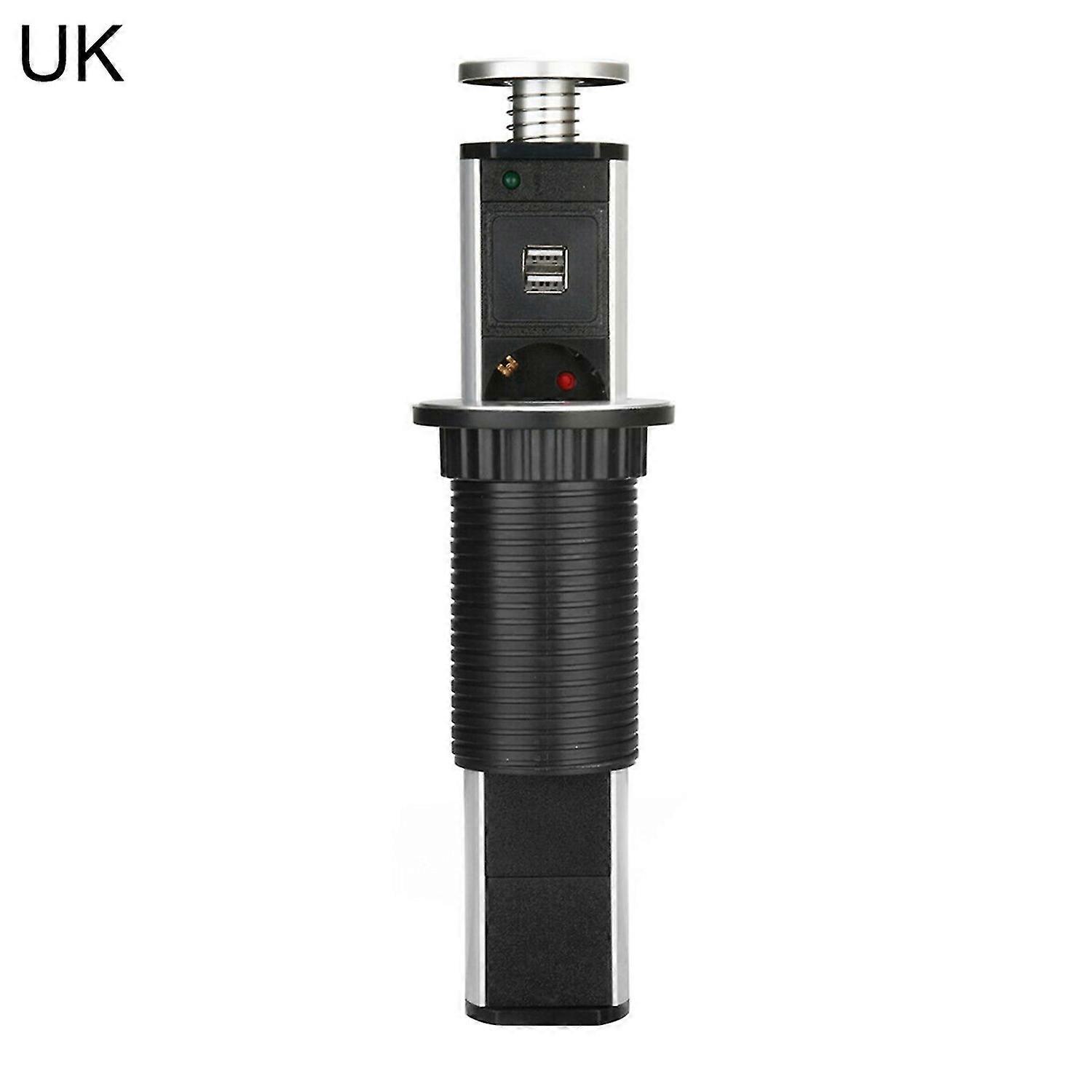 Electrical Power Outlet 3 EU Plug Socket 2 USB Ports Kitchen Worktop Desk Socket