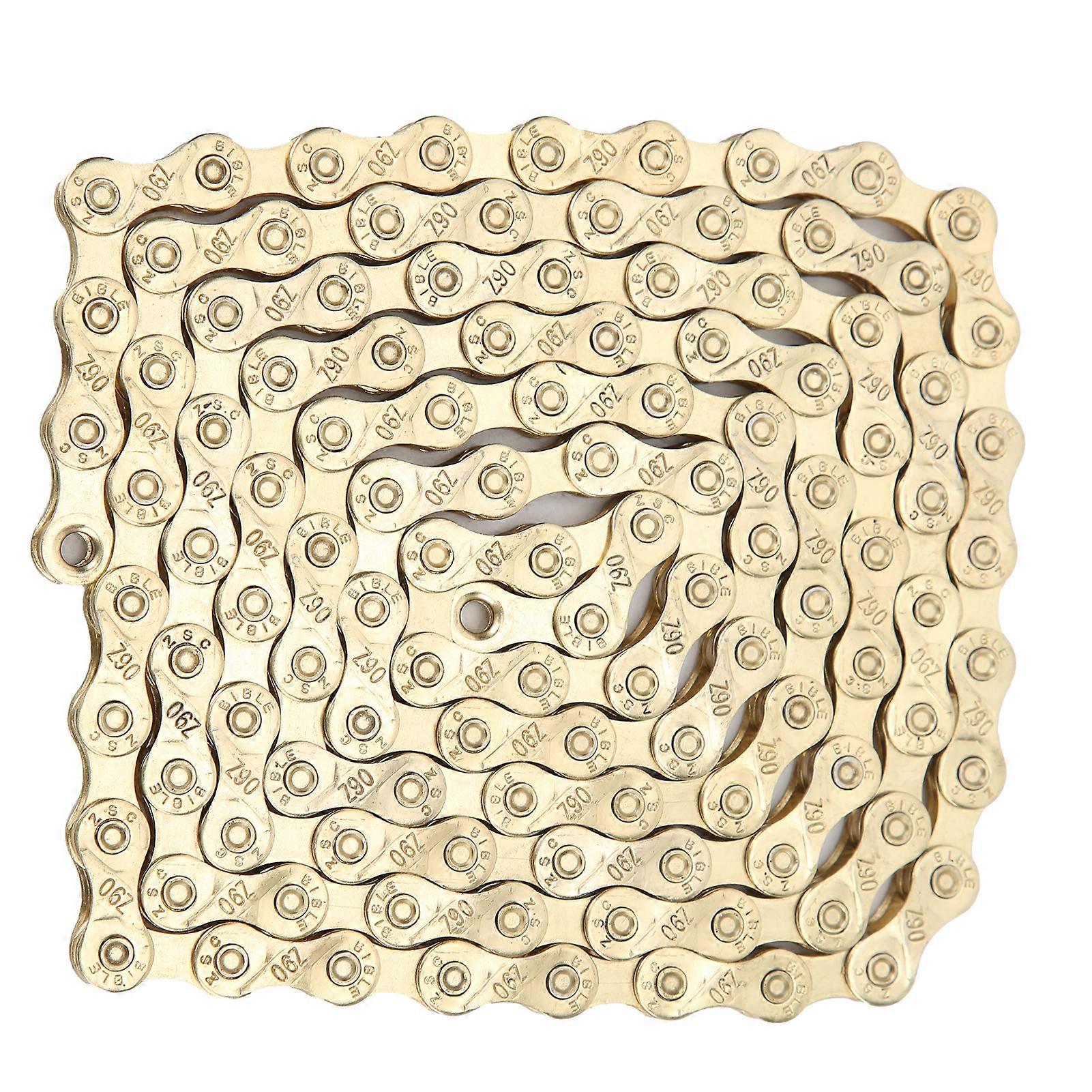 ZTTO 9‑Speed Bike Chain 9‑Speed 116 Links Bicycle Chain with Chain Links for Road Mountain Cycling Gold
