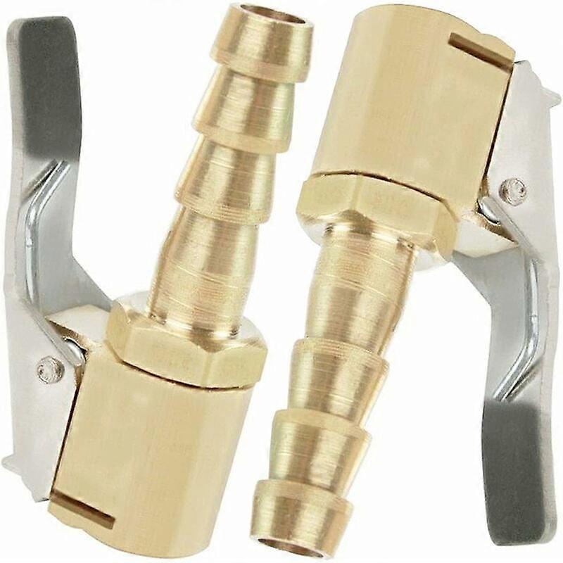 Pieces Inflator Nozzle, Car Tire Inflator Nozzle, Inflator Nozzle with Clip, Inflation Valve Clip Clamp Connector Adapter, for Tire Valves, Brass, 8mm