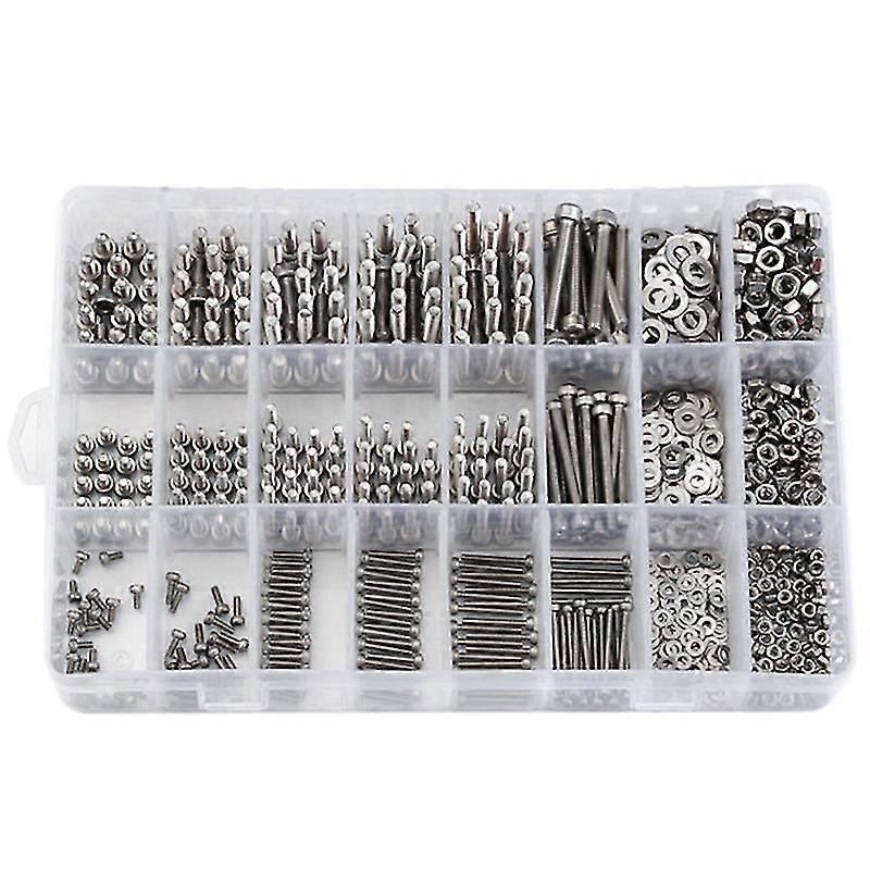 1080pcs M2/m3/m4 Stainless Steel Hex Socket Bolt And Nuts Set Fastener Hardware Hexagon Socket Head
