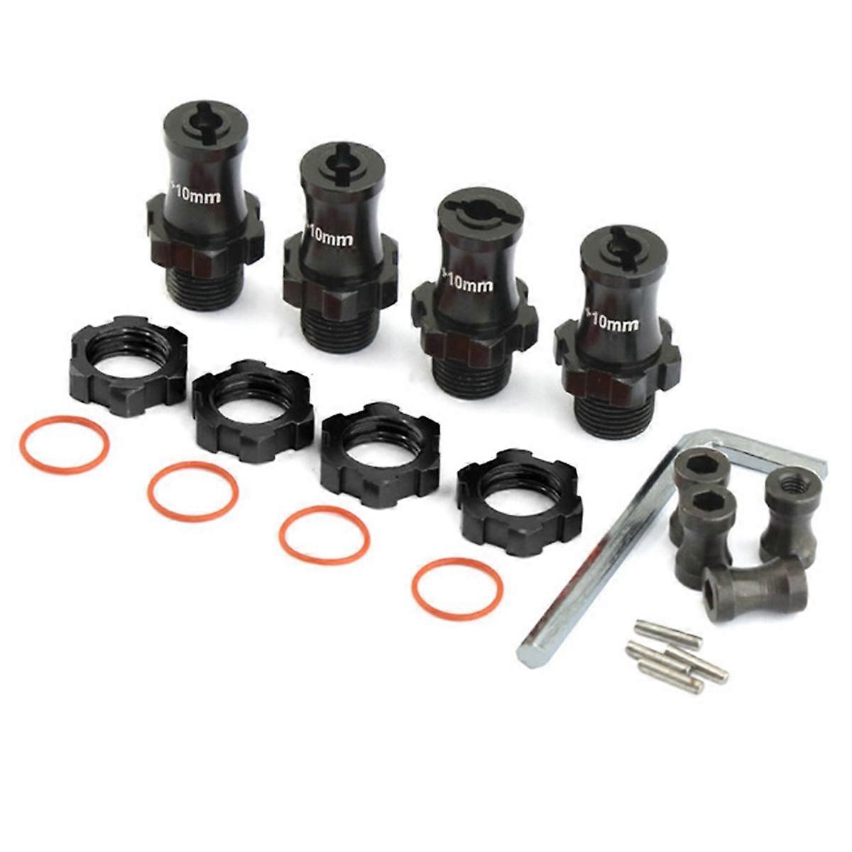 1/10スラッシュ2WDスタンピードRCカーアップグレードパーツ用メタルエクステンデッド17mmスプラインホイール六角ハブアダプター、ブラック